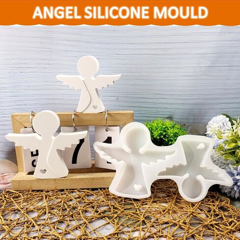 قوالب راتنج الملاك ، قوالب السيليكون عيد الميلاد لعلاج الراتنج DIY ، قوالب راتنج الايبوكسي للراتنج ، الطين ، الجبسوم in Kuwait