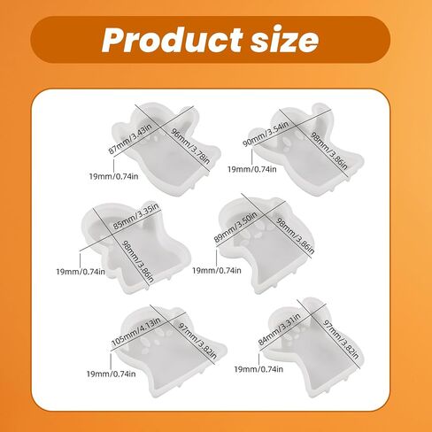 6 Pcs Halloween Ghost Silicone Mold, Ghost Candle Resin Molds for Making Soap, Candle, Chocolate, Clay Mold, DIY Crafts Home Decorations in Saudi Arabia