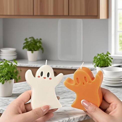 6 Pcs Halloween Ghost Silicone Mold, Ghost Candle Resin Molds for Making Soap, Candle, Chocolate, Clay Mold, DIY Crafts Home Decorations in Saudi Arabia