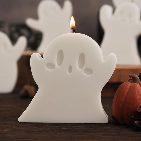 6 Pcs Halloween Ghost Silicone Mold, Ghost Candle Resin Molds for Making Soap, Candle, Chocolate, Clay Mold, DIY Crafts Home Decorations in Saudi Arabia