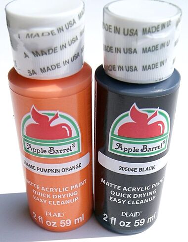 Apple Barrel Halloween and Fall Acrylic Paint Set - Pumpkin Orange and Black Bundle (2 Ounces Each) in Saudi Arabia
