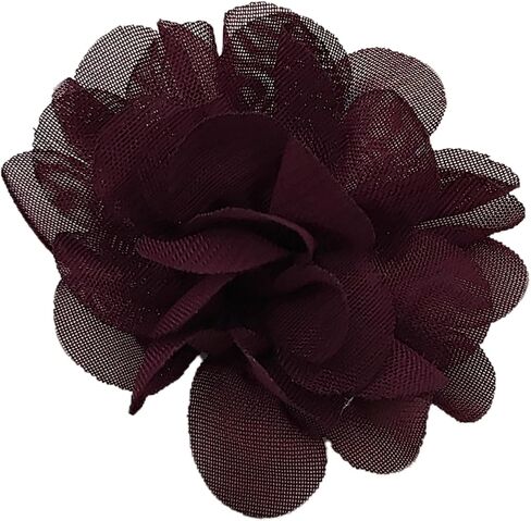 20 PC Burgundy Chiffon Flower Lace Fabric Flowers Sewing Fabric Appliques 2 Inch in Kuwait