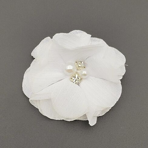 20 PC Burgundy Chiffon Flower Lace Fabric Flowers Sewing Fabric Appliques 2 Inch in Kuwait