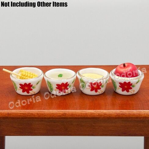 Odoria 1/12 Miniature Bowls 4Pcs Dollhouse Decoration Accessories in Saudi Arabia