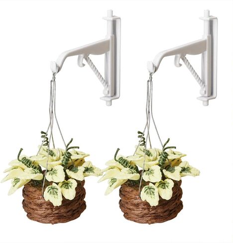 Odoria 1/12 Miniature Hanging Plants and Hook Hanger 2Pcs Mini Tiny Potted Plant Miniatures Dollhouse Decoration Accessories Doll House Accessory, Dark Green in Saudi Arabia