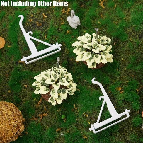 Odoria 1/12 Miniature Hanging Plants and Hook Hanger 2Pcs Mini Tiny Potted Plant Miniatures Dollhouse Decoration Accessories Doll House Accessory, Dark Green in Saudi Arabia
