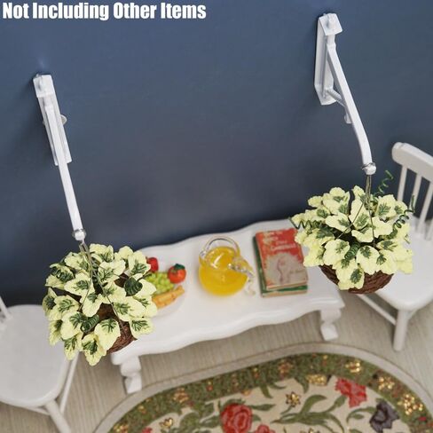 Odoria 1/12 Miniature Hanging Plants and Hook Hanger 2Pcs Mini Tiny Potted Plant Miniatures Dollhouse Decoration Accessories Doll House Accessory, Dark Green in Saudi Arabia