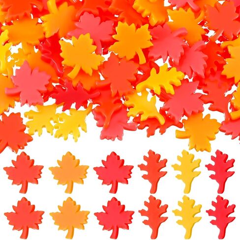Wesiti 120 PCS Mini Fall Decorations Resin Maple Leaf for Crafts Fall Vase Filler Dollhouse Minyty Tiny Maple Leaves for DIY Fairy Garden Micro Micro in Saudi Arabia