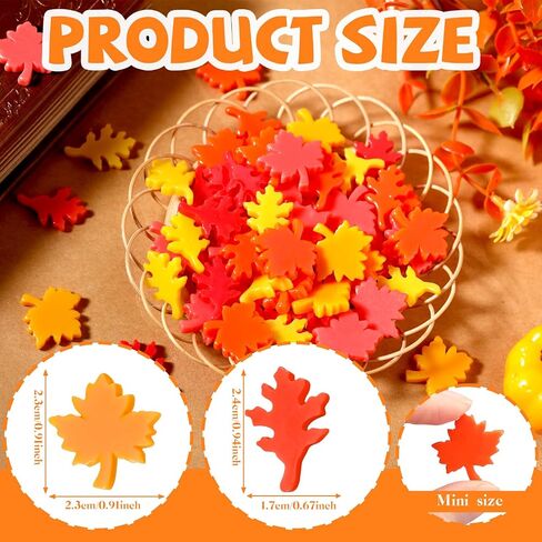 Wesiti 120 PCS Mini Fall Decorations Resin Maple Leaf for Crafts Fall Vase Filler Dollhouse Minyty Tiny Maple Leaves for DIY Fairy Garden Micro Micro in Saudi Arabia