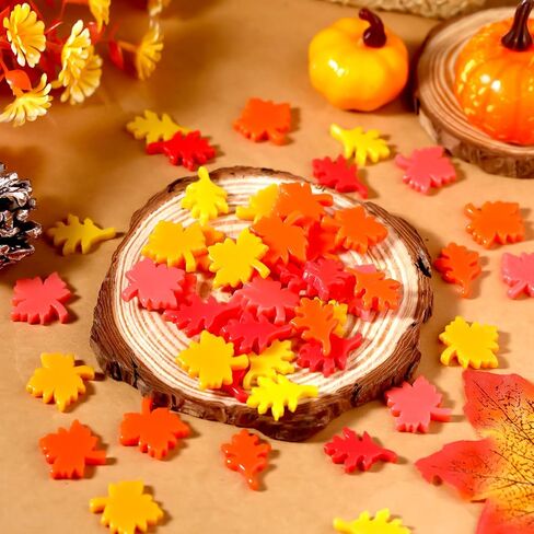 Wesiti 120 PCS Mini Fall Decorations Resin Maple Leaf for Crafts Fall Vase Filler Dollhouse Minyty Tiny Maple Leaves for DIY Fairy Garden Micro Micro in Saudi Arabia