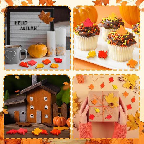 Wesiti 120 PCS Mini Fall Decorations Resin Maple Leaf for Crafts Fall Vase Filler Dollhouse Minyty Tiny Maple Leaves for DIY Fairy Garden Micro Micro in Saudi Arabia