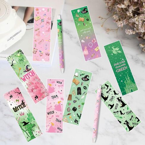 Witch UV DTF Pen Wraps Transfer - 40 PCS Pink and Green Pen Wraps UV DTF ، Design Design Wizard Doatproof UVDTF ، فيلم DIY Pencil Point Point Point Point Point in Saudi Arabia