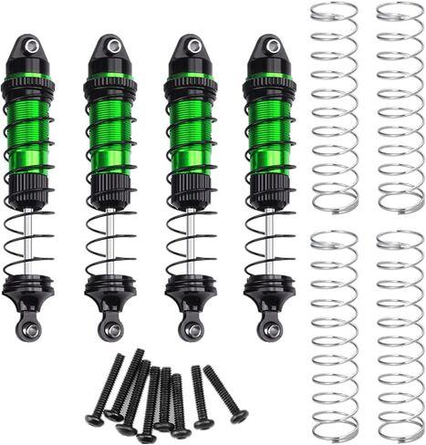 4PCS Aluminum Front Rear Shock Absorber RC Damper for Losi 1/18 Mini LMT 4X4 Brushed Monster Truck RTR Upgrade Parts (Green) in Saudi Arabia