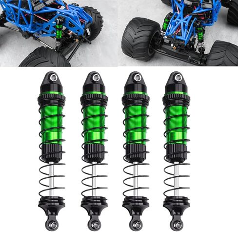 4PCS Aluminum Front Rear Shock Absorber RC Damper for Losi 1/18 Mini LMT 4X4 Brushed Monster Truck RTR Upgrade Parts (Green) in Saudi Arabia