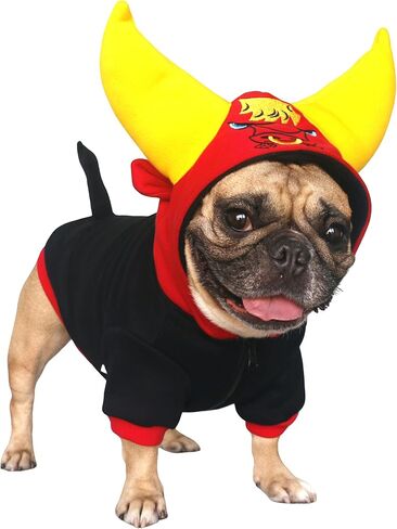 iChoue French Bulldog Ladybug Ladybird Lady Bug Caterpillar Insect Halloween Costumes Hoodies Sleeveless Clothes Outfits Cosplay Shirts for Dogs Frenchie Pug Boston Puppy - Black Red, Medium in Kuwait