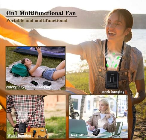 ترقية مروحة مشبك الخصر، مروحة يمكن ارتداؤها، مروحة جسم شخصية محمولة، قوية 8000 مللي أمبير في الساعة، مروحة تبريد ومنع ضربات الحرارة تصل إلى 23 ساعة (رمادي / 8000 مللي أمبير في الساعة) in Kuwait
