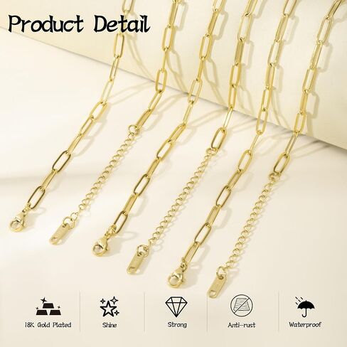 30PCS 18K Gold Plated Charm Bracelet Chains 6.3Inch Stainless Steel Bracelets Chain Bulk Link Bracelet with Lobster Clasps for Women DIY Bracelets Crafts Supplies(Gold+Silver) in Kuwait