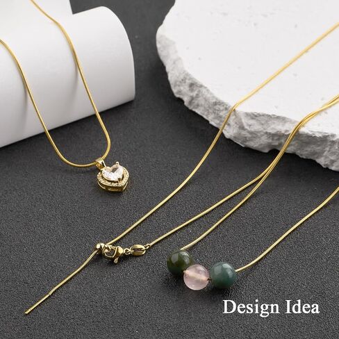 Gtvoodx 10pcs 18K الذهب مطلي بالذهول سلسلة الأفعى قلادة من الفولاذ المقاوم للصدأ 1 ملم قلادة قابلة للتعديل مع سدادات مطاطية لصنع المجوهرات 20 بوصة in Kuwait