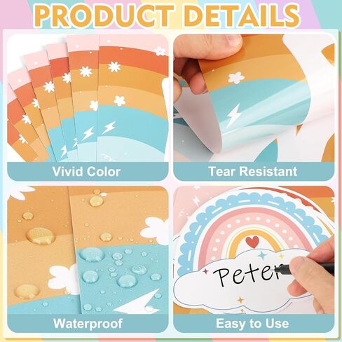 73 PCS Retro Boho Welcome Back to School Bulletin Board Set Groovy Banner Poster Cutouts Motivational Rainbow Theme Name Tags Decorations for Classroom Wall Decors Teacher Supplies in Saudi Arabia