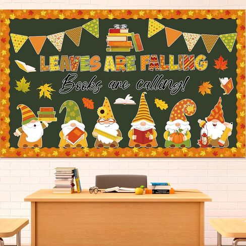 Pasimy 3D Fall Bulletin Board Decorations Set Reading Classroom Decor DIY Christian Maple Gnome Coffee Book Pumpkin Cutouts Autumn Paper Fan Border for Thanksgiving School Office Door Supplies(Books) in Saudi Arabia