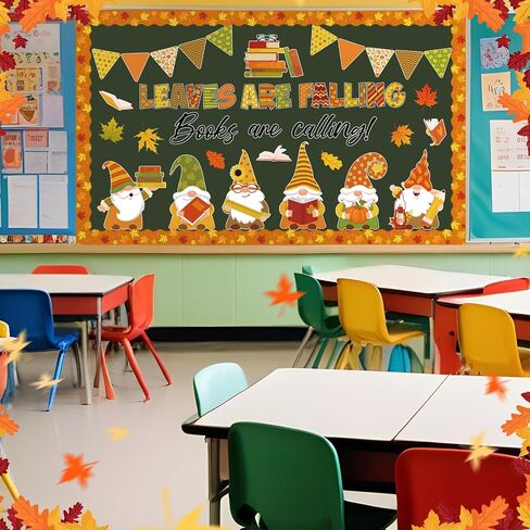 Pasimy 3D Fall Bulletin Board Decorations Set Reading Classroom Decor DIY Christian Maple Gnome Coffee Book Pumpkin Cutouts Autumn Paper Fan Border for Thanksgiving School Office Door Supplies(Books) in Saudi Arabia