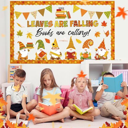 Pasimy 3D Fall Bulletin Board Decorations Set Reading Classroom Decor DIY Christian Maple Gnome Coffee Book Pumpkin Cutouts Autumn Paper Fan Border for Thanksgiving School Office Door Supplies(Books) in Saudi Arabia