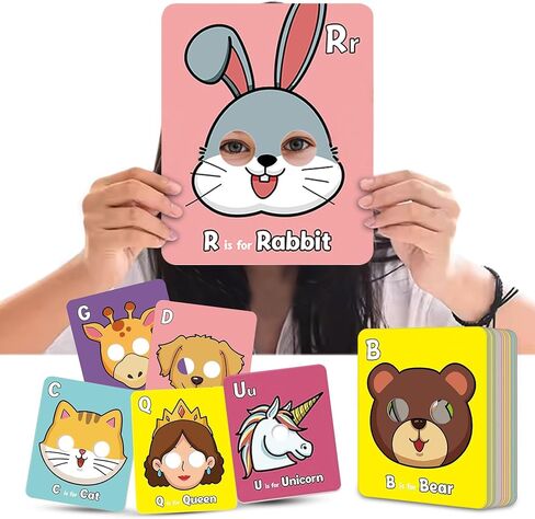 Alphabet Flash Cards,Giant ABC Animal Flash Cards for Toddler 3-5,26 Lowercase and Uppercase Letter Cards,Educational Learning Games for Kids,Preschool Kindergarten Toys in Saudi Arabia