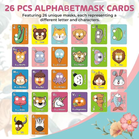 Alphabet Flash Cards,Giant ABC Animal Flash Cards for Toddler 3-5,26 Lowercase and Uppercase Letter Cards,Educational Learning Games for Kids,Preschool Kindergarten Toys in Saudi Arabia