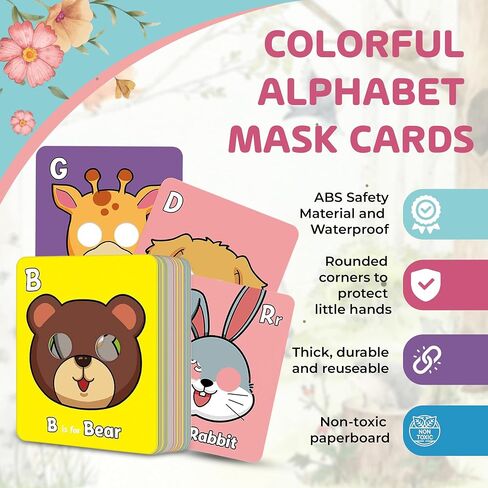 Alphabet Flash Cards,Giant ABC Animal Flash Cards for Toddler 3-5,26 Lowercase and Uppercase Letter Cards,Educational Learning Games for Kids,Preschool Kindergarten Toys in Saudi Arabia