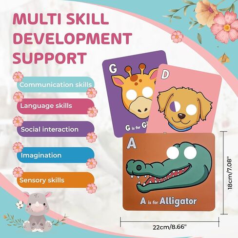 Alphabet Flash Cards,Giant ABC Animal Flash Cards for Toddler 3-5,26 Lowercase and Uppercase Letter Cards,Educational Learning Games for Kids,Preschool Kindergarten Toys in Saudi Arabia