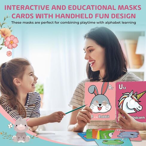 Alphabet Flash Cards,Giant ABC Animal Flash Cards for Toddler 3-5,26 Lowercase and Uppercase Letter Cards,Educational Learning Games for Kids,Preschool Kindergarten Toys in Saudi Arabia
