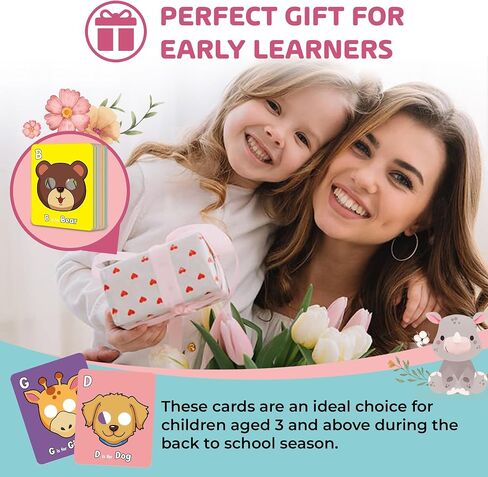 Alphabet Flash Cards,Giant ABC Animal Flash Cards for Toddler 3-5,26 Lowercase and Uppercase Letter Cards,Educational Learning Games for Kids,Preschool Kindergarten Toys in Saudi Arabia