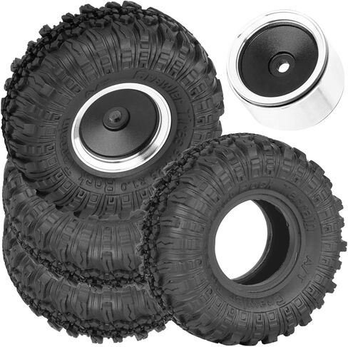 RC 1.0 "عجلات وإطارات ل 1/18 TRX4M ، 1/24 AXAI1 SCX24 RC Crawler Car ، 4pcs 1.0 سبيكة الحافات وإطارات المطاط ، ث/إدراج الرغوة ، إطارات Bailuchi in Saudi Arabia