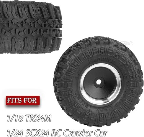 RC 1.0 "عجلات وإطارات ل 1/18 TRX4M ، 1/24 AXAI1 SCX24 RC Crawler Car ، 4pcs 1.0 سبيكة الحافات وإطارات المطاط ، ث/إدراج الرغوة ، إطارات Bailuchi in Saudi Arabia