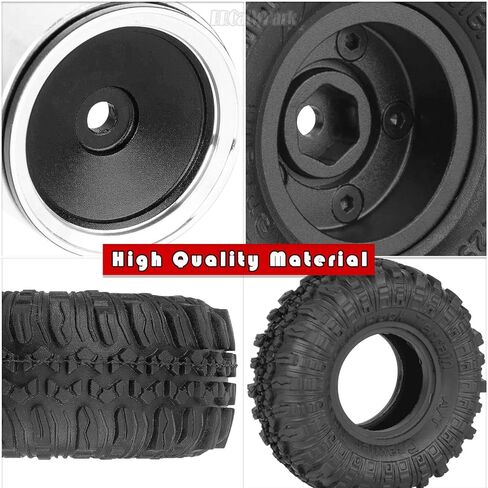 RC 1.0 "عجلات وإطارات ل 1/18 TRX4M ، 1/24 AXAI1 SCX24 RC Crawler Car ، 4pcs 1.0 سبيكة الحافات وإطارات المطاط ، ث/إدراج الرغوة ، إطارات Bailuchi in Saudi Arabia