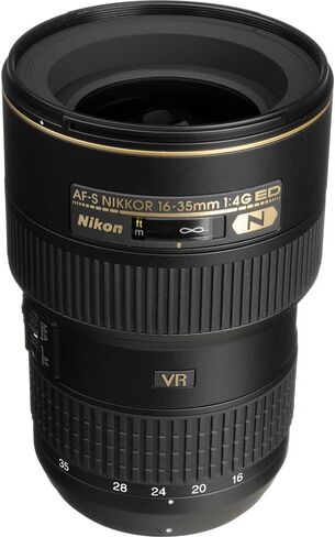 نيكون AF-S FX NIKKOR مقاس 16-35 مم f/4G ED عدسة تكبير لتقليل الاهتزاز مع التركيز التلقائي لكاميرات نيكون DSLR (متجددة) in Saudi Arabia