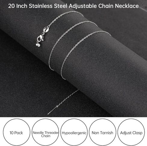 Gtvoodx 10pcs 18K الذهب مطلي بالذهول سلسلة الأفعى قلادة من الفولاذ المقاوم للصدأ 1 ملم قلادة قابلة للتعديل مع سدادات مطاطية لصنع المجوهرات 20 بوصة in Kuwait