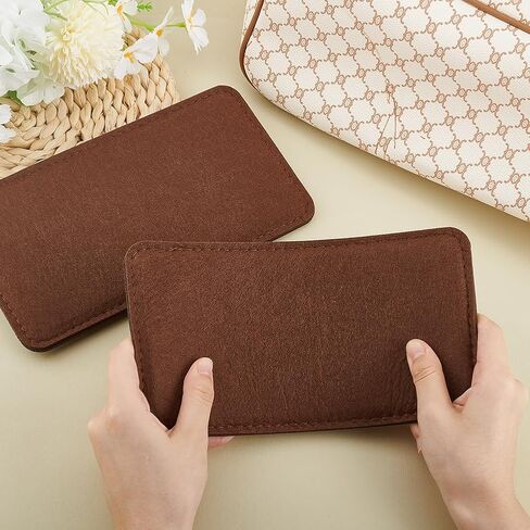 PH PandaHall 2pcs Purse Shaper, 9 x 4.8 inch Handbag Base Brown Felt Bag Bottom Shaper Purse Insert Rectangle Bag Liner Board for Women DIY Tote Bags Crochet Knitting Bags Backpack, 1/3" Thick in Saudi Arabia