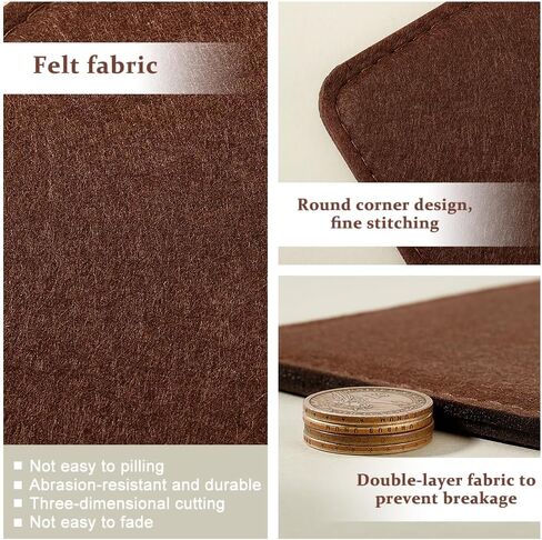 PH PandaHall 2pcs Purse Shaper, 9 x 4.8 inch Handbag Base Brown Felt Bag Bottom Shaper Purse Insert Rectangle Bag Liner Board for Women DIY Tote Bags Crochet Knitting Bags Backpack, 1/3" Thick in Saudi Arabia