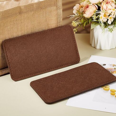 PH PandaHall 2pcs Purse Shaper, 9 x 4.8 inch Handbag Base Brown Felt Bag Bottom Shaper Purse Insert Rectangle Bag Liner Board for Women DIY Tote Bags Crochet Knitting Bags Backpack, 1/3" Thick in Saudi Arabia