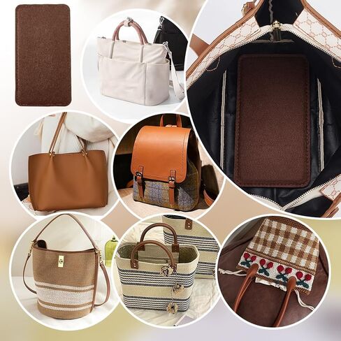 PH PandaHall 2pcs Purse Shaper, 9 x 4.8 inch Handbag Base Brown Felt Bag Bottom Shaper Purse Insert Rectangle Bag Liner Board for Women DIY Tote Bags Crochet Knitting Bags Backpack, 1/3" Thick in Saudi Arabia