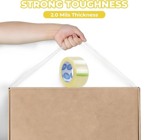 2.0 mils Heavy Duty Shipping Packing Tape, 2 Inch x 110 Yards (36 Rolls) Clear Packaging Tape for Moving, Sealing Boxes, Strong Adhesive, Bubble Wrap & Cardboard Box Sealing in Saudi Arabia
