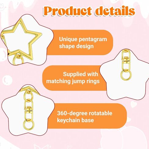 30pcs Star Clasps Star Clips for Keychains Spring Snap Keychain Clip Spring Snap Hook with Chain Hanging Buckle and Open Jump Ring Metal Swivel Snaps Hook Key Ring DIY Key Rings Connector Accessories in Saudi Arabia