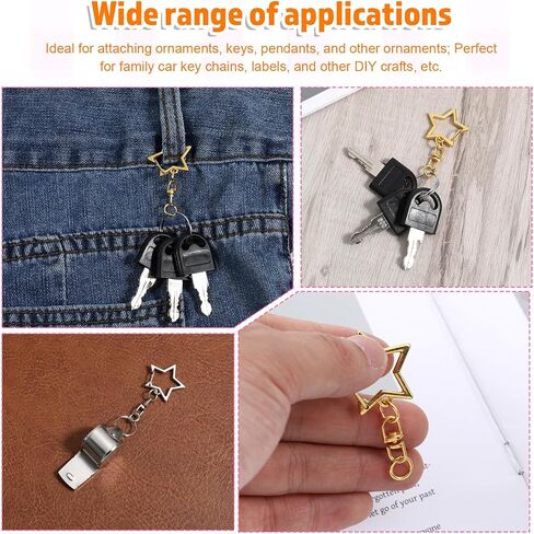 30pcs Star Clasps Star Clips for Keychains Spring Snap Keychain Clip Spring Snap Hook with Chain Hanging Buckle and Open Jump Ring Metal Swivel Snaps Hook Key Ring DIY Key Rings Connector Accessories in Saudi Arabia