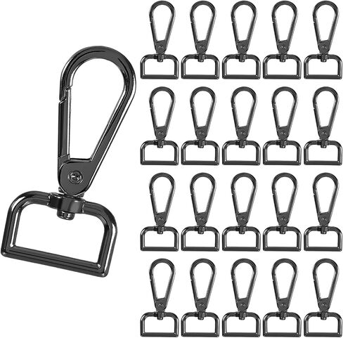 20Pcs D Ring Lobster Claw Clasps for Keychains, Metal Lobster Claw Clasps Swivel Trigger Snap Hooks for D Ring Keychain Making Kit DIY Crafts Lanyard Making, Purse Hardware Accessories, 1in Silver in Saudi Arabia
