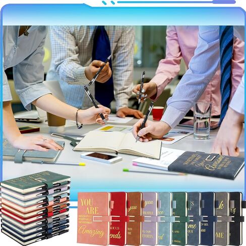 Chuangdi 20 Pcs Employee Appreciation Gift Bulk A5 Leather Thank You Gifts 10 Inspirational Notebook and 10 Motivational Metal Ballpoint Pen for Teacher Nurse Coworker Staff Worker CNA Week in Saudi Arabia