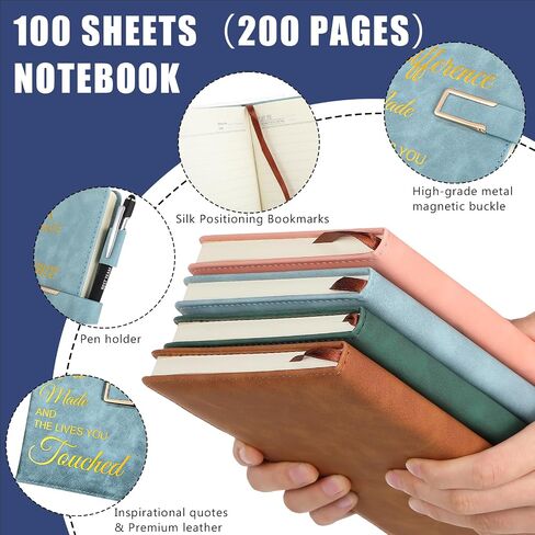 Chuangdi 20 Pcs Employee Appreciation Gift Bulk A5 Leather Thank You Gifts 10 Inspirational Notebook and 10 Motivational Metal Ballpoint Pen for Teacher Nurse Coworker Staff Worker CNA Week in Saudi Arabia