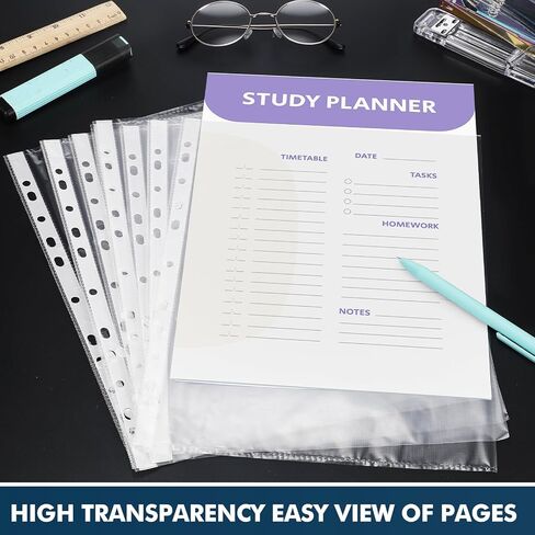 2000 Pack Sheet Protectors 8.5 x 11 Inch Clear Plastic Page Protectors 11-Hole Fit for 3 Ring Binder Plastic Sleeves for Papers, Document, Letter Size, Photo, Office, Home in Saudi Arabia
