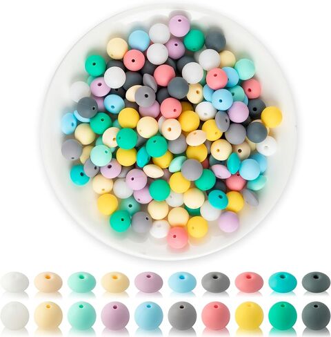 251pcs حبات السيليكون DIY مجموعة لصنع سوار القلادة سلسلة مفاتيح مزيج من السيليكون جولة حبة فضفاضة مع مجوهرات الحبل اليدوية مجموعة الملحقات للنساء سيدة in Kuwait