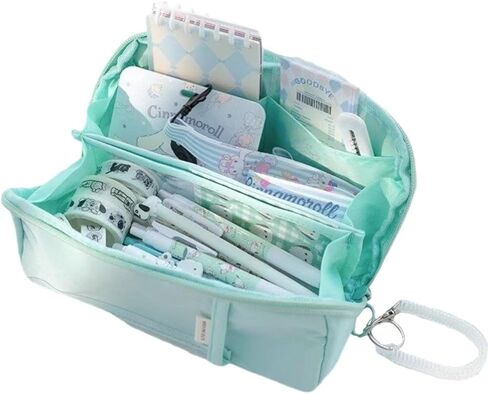 AuraGlor Big Capacity Pencil Case 6 Compartments Large Pencil Pouch Pen Bag Pencil Box Holder Organizer Simple Storage Aesthetic Stationery Cosmetic for Adults Men Women Office Essentials (Pink) in Saudi Arabia